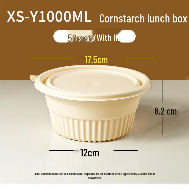 Eco-Friendly Biodegradable Corn Starch Round Food Container