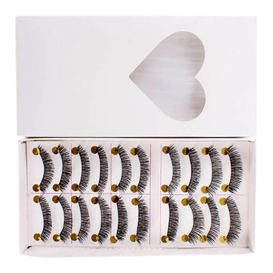 Buy Long Cross 10 Pairs FALSE Makeup Eyelashes Natural Fake Black Eye ...