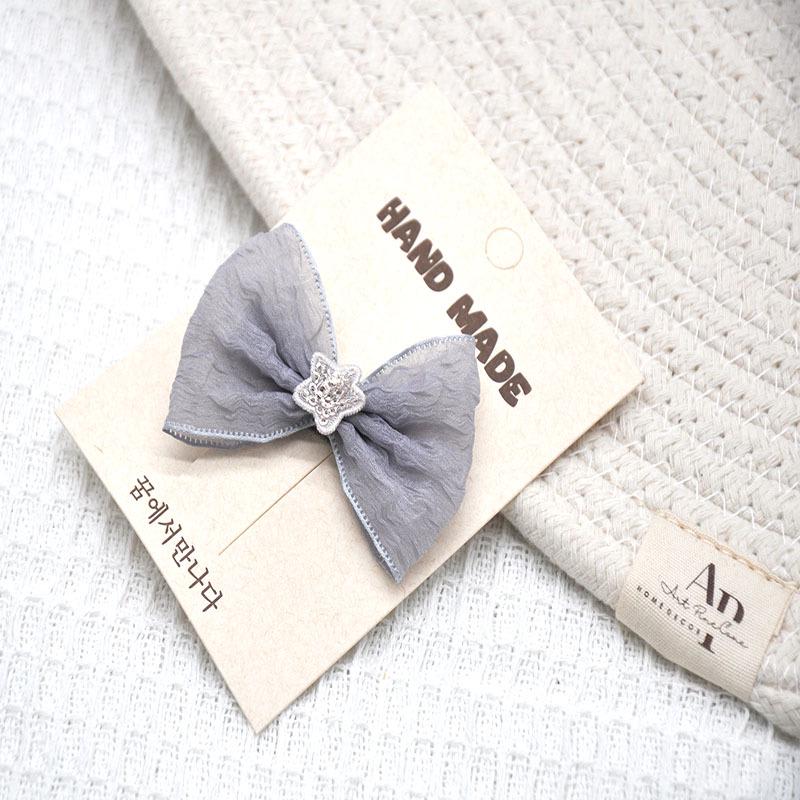 Beige Kids Chiffon Bow Hair Clip Pair