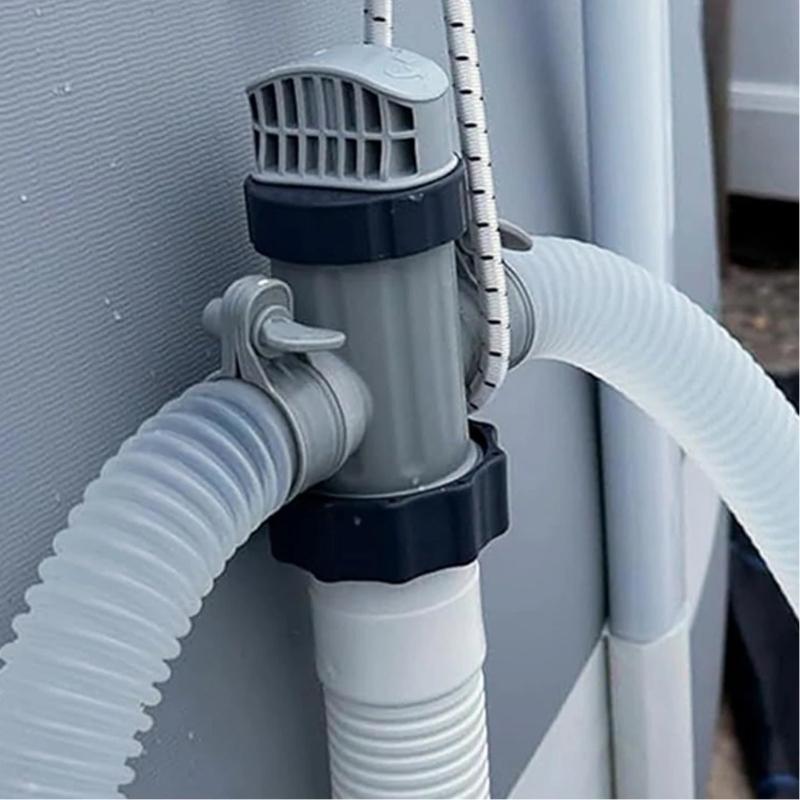 Split Hose Valves Set for Above Ground Pool Pumps Drain Cap Replacement Rings Plastic Construction Leak Prevention
