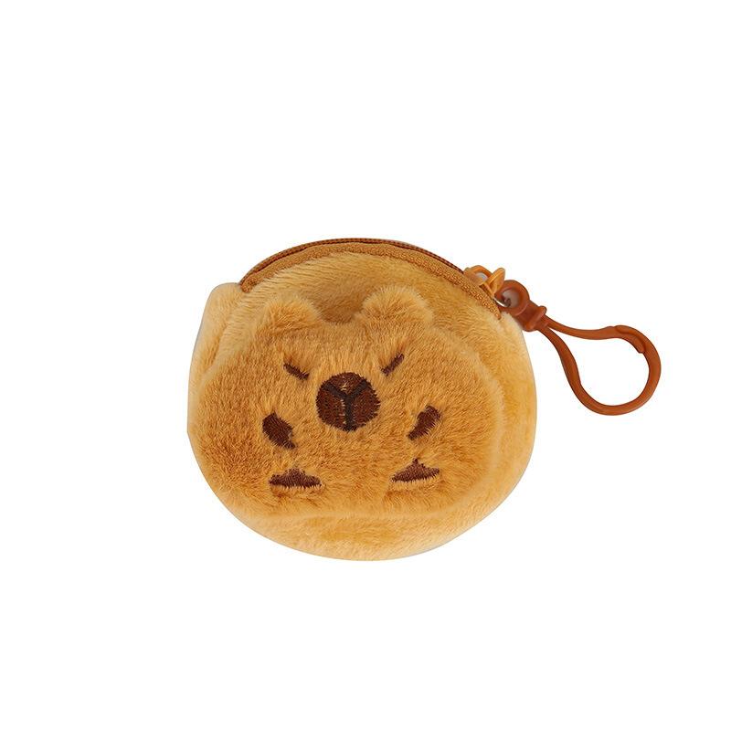 New Capibala Coin Purse Cartoon Mini Plush Capybara Pendant Portable Headset Bag Coin Storage Bag