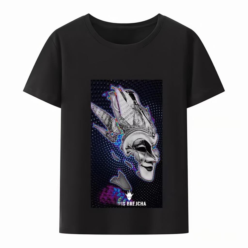 Lässiges Boris Brejcha DJ Masken T-Shirt Cooles Kurzes Herren Damen T-Shirt Männlich Hip-Hop Sommermode Hipster Ärmel Top