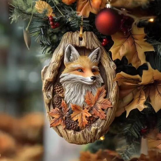 Forest Animal Acorn Ornaments Christmas Tree Decorations 2026 Acrylic Woodland Creature Hanging Ornaments for Home Decor Rustic Gifts