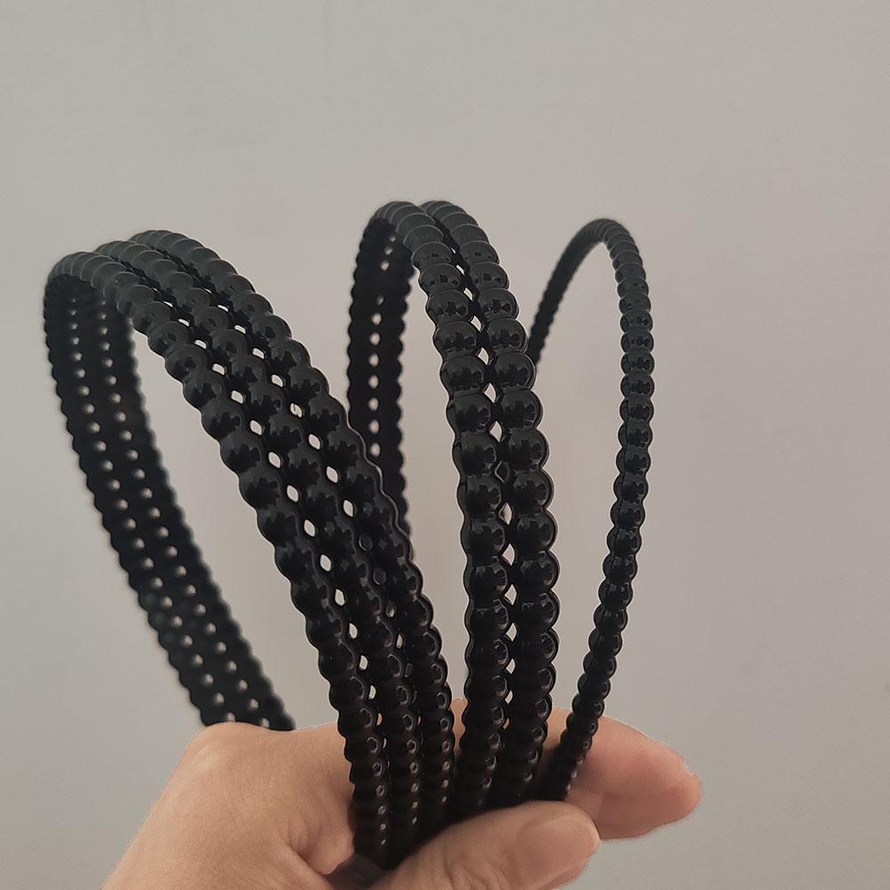 3pc European and American Plastic Black Red Pearl Shape Headband Women Girls Hair Bands Elegant Hairband Party Hair Accessories