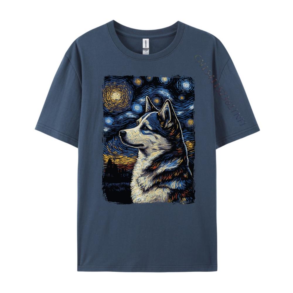 Husky Starry Night Sports T Shirt Men Mens Shirts Group Graphic T Shirts Woman Tshirt