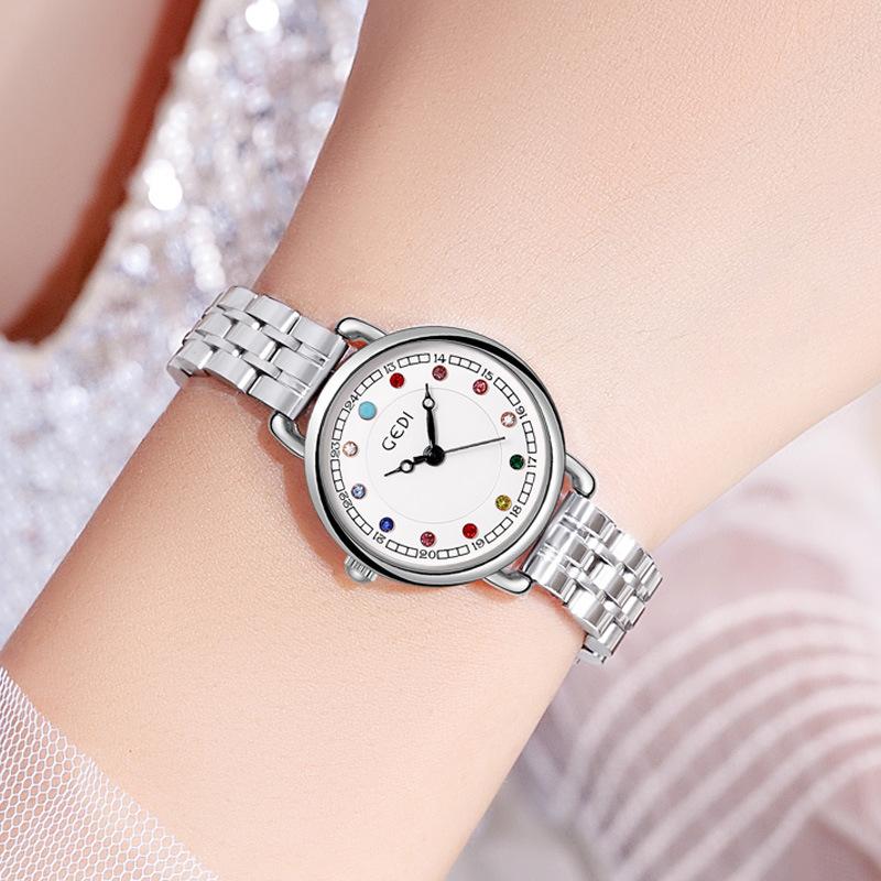 Niche Women'S High-Value Steel Belt Watch, Small And Light Luxury Birthstone Women'S Watch, Waterproof Fashion Quartz Watch