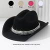 Men's and Women's Felt Western Cowboy Hats, Metal Three-dimensional Nails, Drilled Rivets, YK Style Top Hats, Bonfire Party Hats