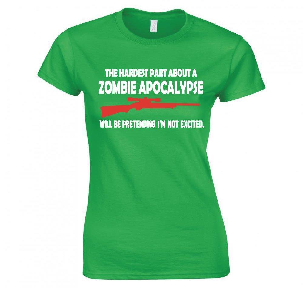Zombie Apocalypse Pretending Im Not Excited Ladies TShirt New
