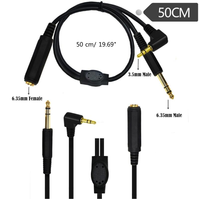 Gold-Plated 6.35mm 1/4" Female to 6.35mm 1/4" Male Cable Stereo Audio Adapter Y Splitter Cable 6.35mm to 3.5mm Male