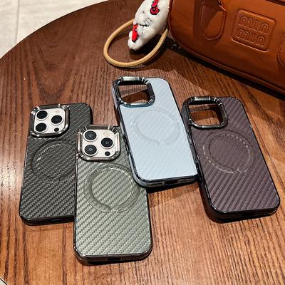 Suitable for Apple 16promax Phone Case, Carbon Fiber Texted IPhone15 Full Cover 14 Anti-drop 13 Magnetic 12 Case