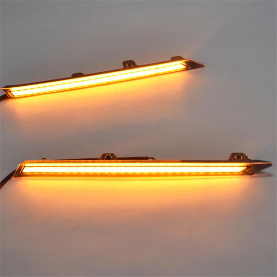 3 Color Front LED Daytime Running Lights for Toyota RAV4 2019-2020 DRL Turn Signal Lamp