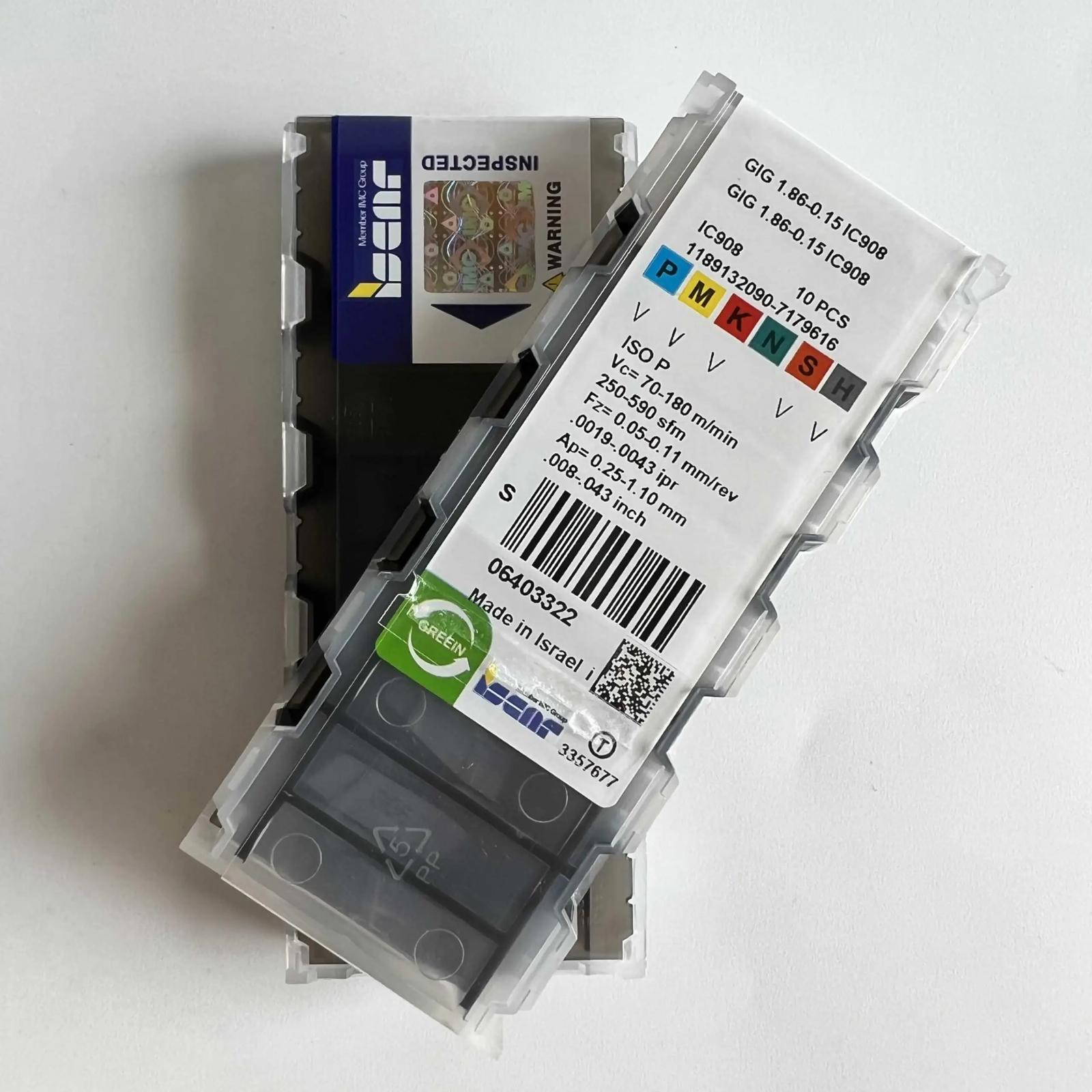 

ISCAR / GIG1.86-0.15 IC908 /Industrial indexable carbide inserts 10 Pcs