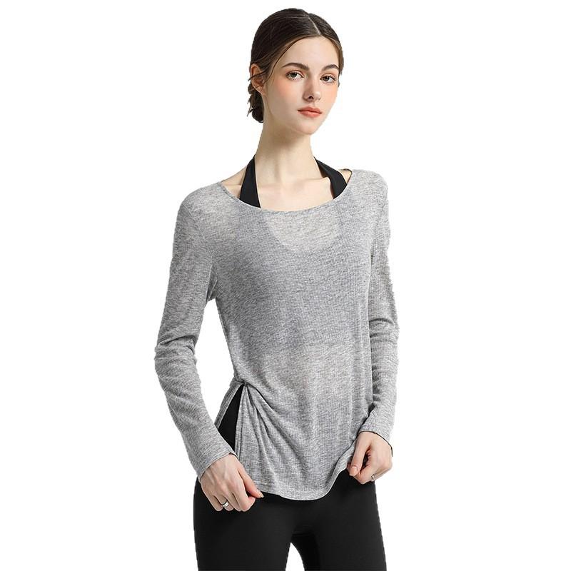 Yoga clothes blouse women's autumn new loose and thin sports top breathable running pilates training fitness clothes