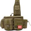 Fishing Large Waist Fishing Shoulder Bag [HAKAWAFLY] Wide-mouth Bag, Water-repellent, Multi-functional, Capacity, Run-and-Gun Bag, Water-resistant,