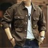Men's Trendy Retro Denim Jacket for Spring & Autumn, Casual American Style with Loose Fit Lapel Design