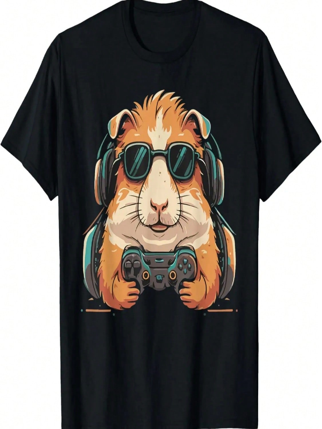 Funny Fluffy Guinea Pig And Video Games Lover A Cavy Gamers T-Shirt S разноцветный