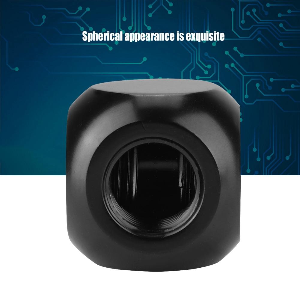 Spherical G1 4 Inner Thread Brass 3 Way PC Water Cooling Tube Connector Fitting Adapter