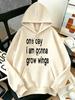 Unisex  2026 Trend One Day I Am Gonna Grow Wings Print   Pocket Tops Basic Autumn Hoodie Sports Soft Pullover  Loose Women Clothing