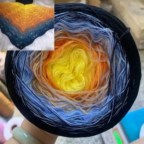300g/pcs Colorful Pure Cotton Cake Gradient Cotton Rainbow DIY Scarf Shawl Skirt Wool Yarn Crochet