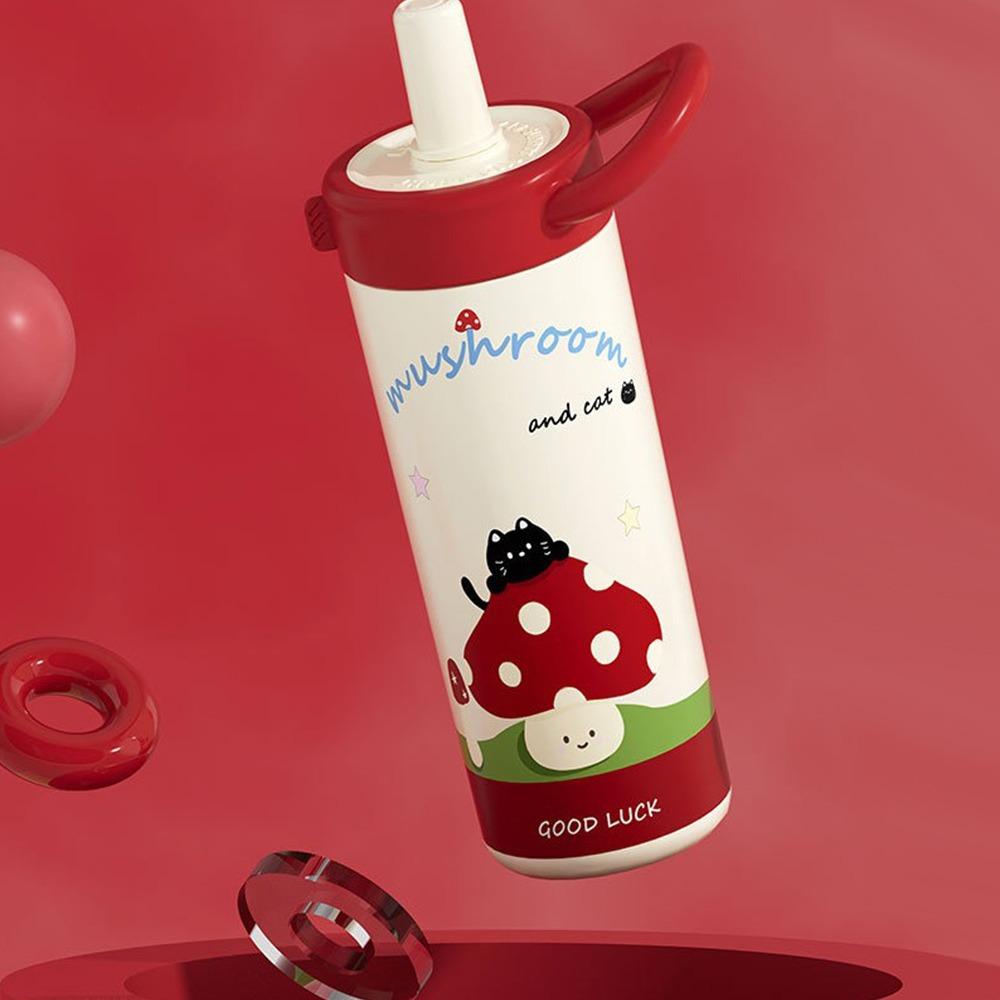 

Leak-proof Cartoon Insulated Cup 304 Stainless Steel Straw Cup Durable Water Cup cat