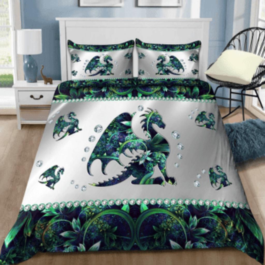 Bettbezug-Set Tmarc Tee Drache und Wolf Mandala Bettwäsche-Set Schlafzimmerdekor