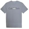 Calvin Klein Crew Neck Short Sleeve with Double Aqua Size M Men's T-Shirt Logo, Blue, [Used]