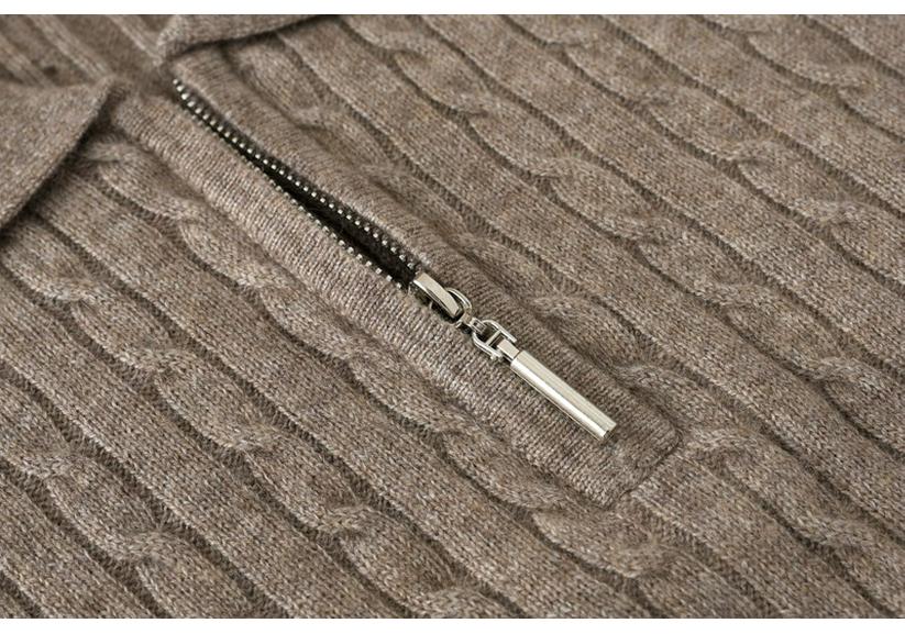 Korean Style Twisted Cable Knit Polo with Retro Cashmere Short Sleeves