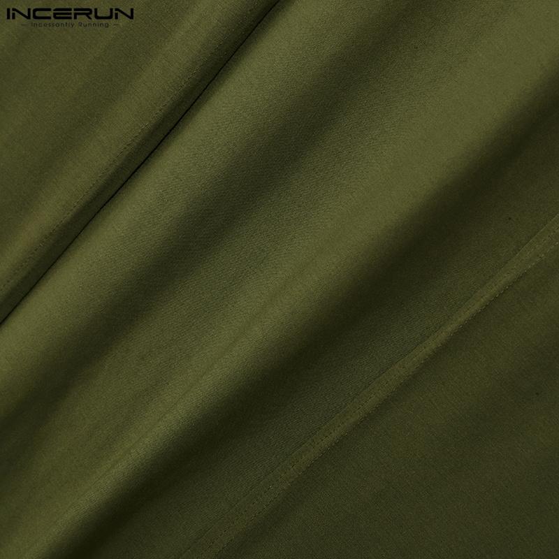 INCERUN Mens Sleeveless Cutout Splits Casual Cosplayer Long Swing Tank Tops