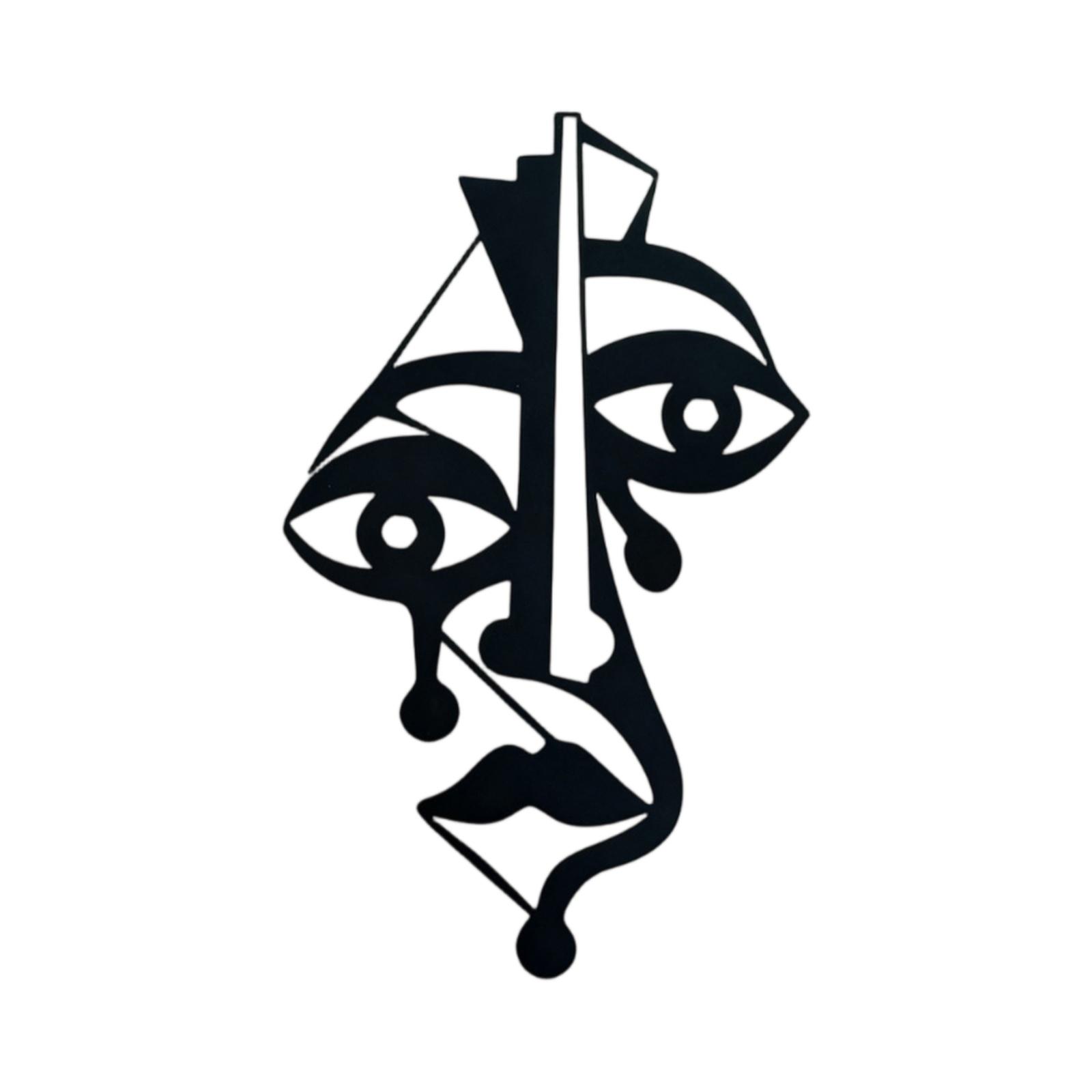 

Abstract Metal Wall Art Sculpture Modern Minimalist Geometric Face Design Decorative Iron Hanging Ornament for Living Room Bedroom Office Wall one size