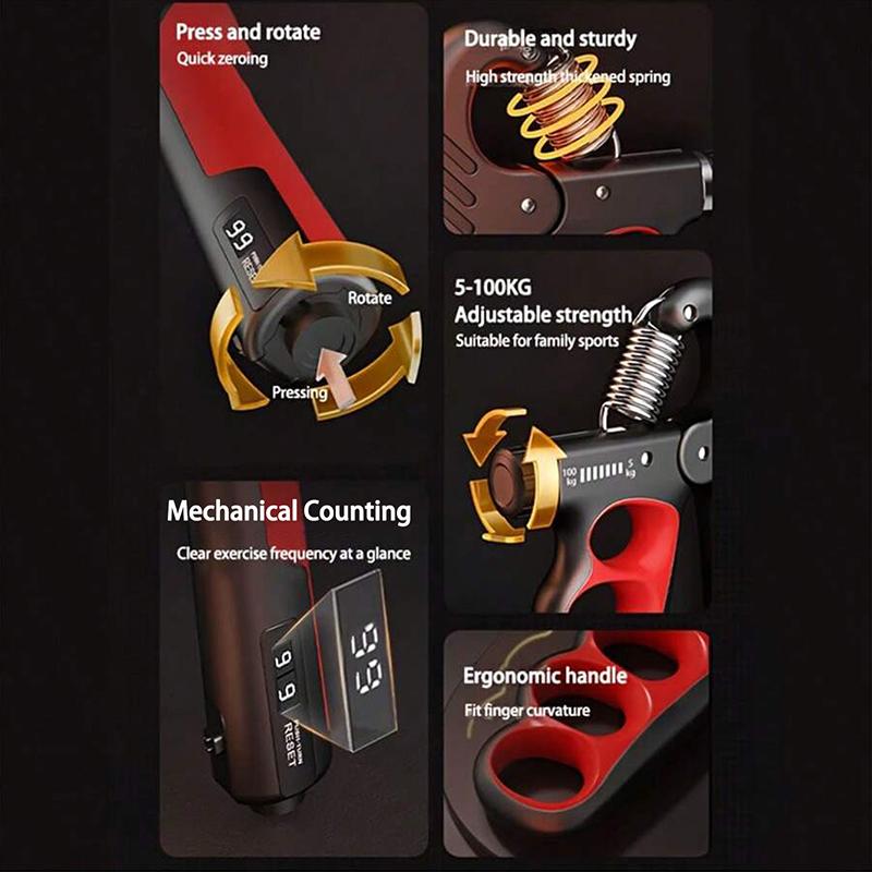 1-60Kg Adjustable Hand Grip Strengthener Wrist Expander for Muscle Recovery Fitness Gym Exercise