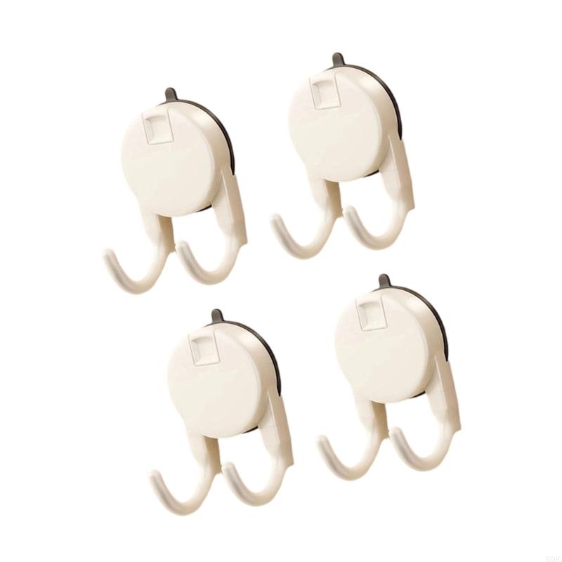 Practical Suction Cup Hooks Wall Hangers with Duals Hooks Kitchen Bathroom Accessories Organizers Towel Holder HX6C