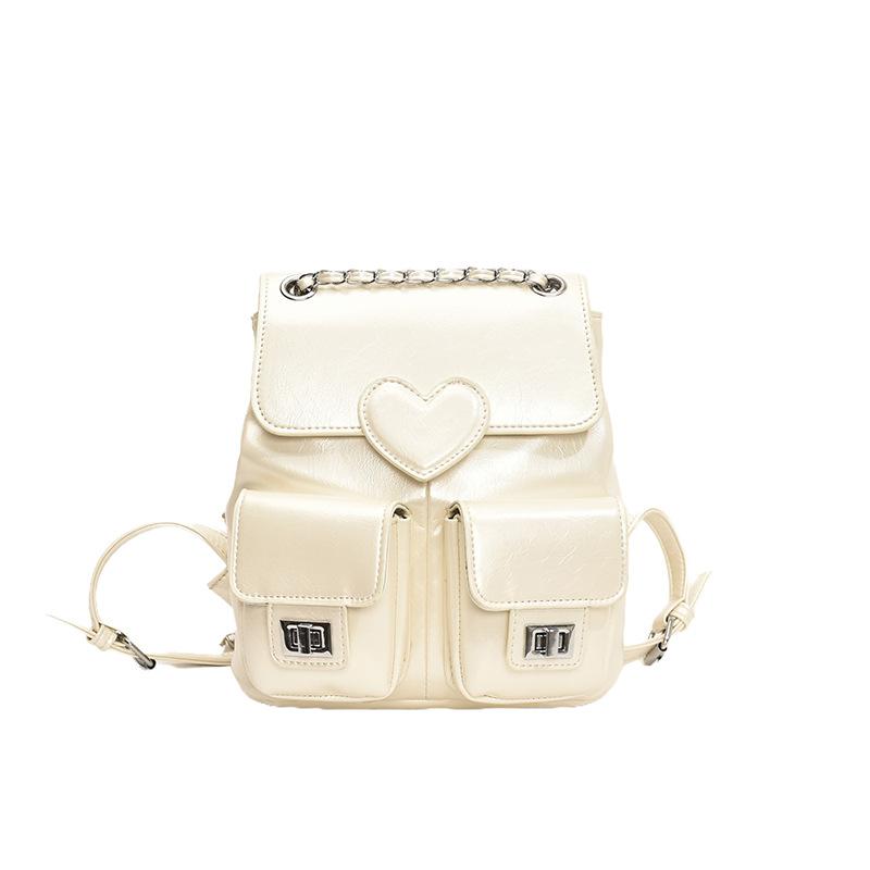 

South Korea niche 2025 new small backpack fashionable versatile high sense chain large capacity backpack women