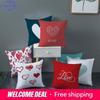 Seat Living Room Sofa Pillowcase Valentines Day Love Cushion Cover Red Pink Heart  Home Decor