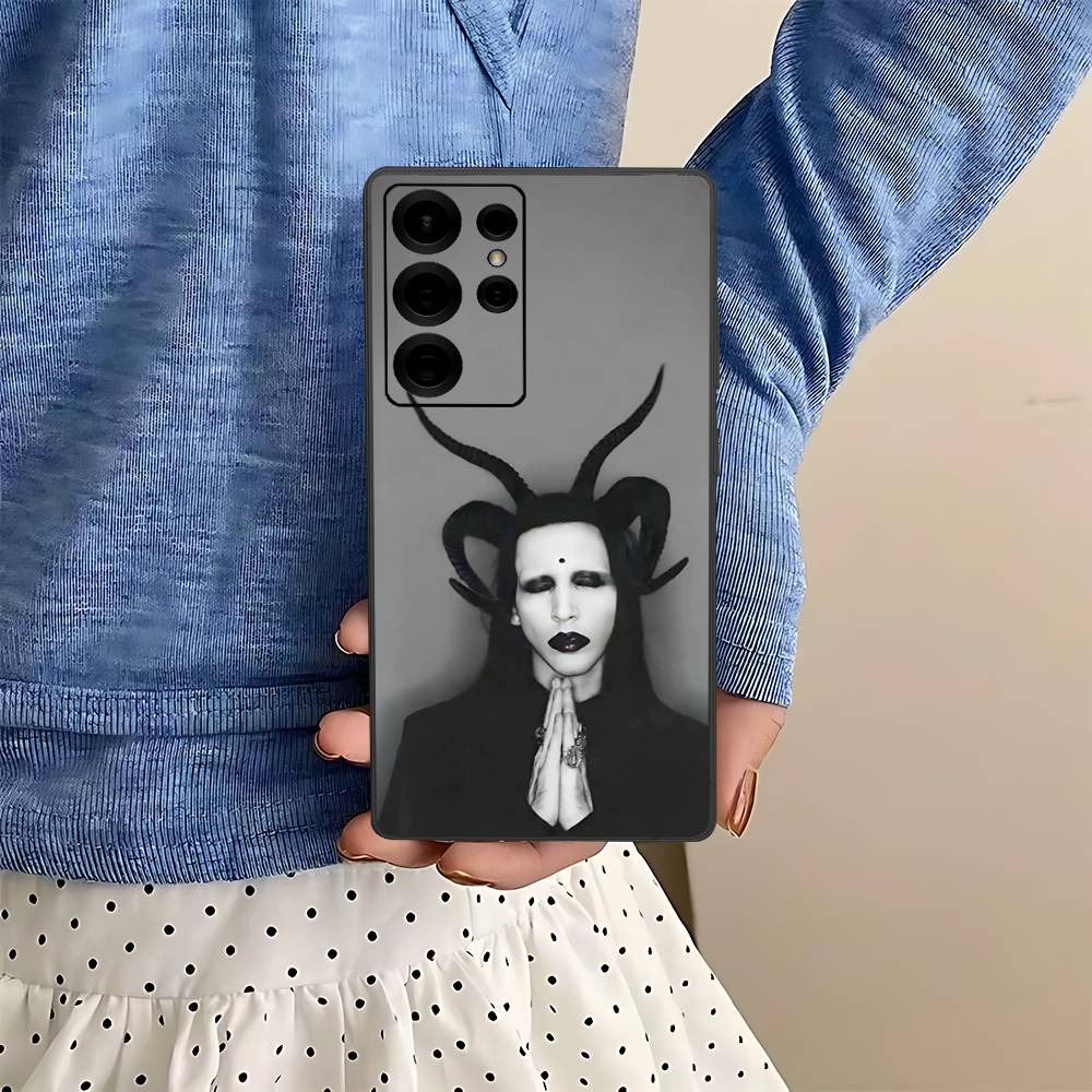 Rock Band Marilyn Manson Phone Case For Samsung S 24 Fe 25 Ultra Plus 20 Lite 21 30 22 23 24 22 Ultra 5G Fundas