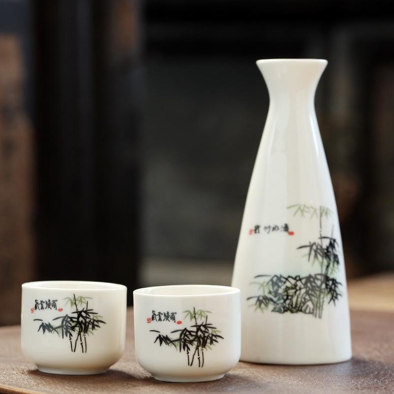 

Японський набір для саке Домашній керамічний стаканчик для байцзю Пляшка Келих для вина Домашній Ресторан Вечірка Набір посуду для напоїв Подарунок другу 2025