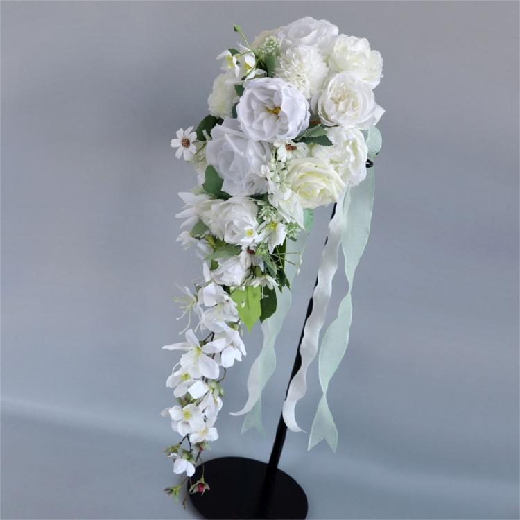Water Drop Shape Bouquets Artificial Wedding Flowers Bridal Shower Bouquets for Special Occasion