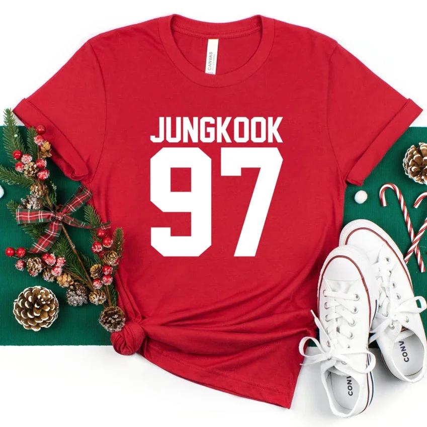 Jungkook T-shirt Jungkook 97 Graphic Tee Kpop Music Group Women Jungkook Jimin Suga J-Hoop Shirts Army Butter Tshirt Fans Tops