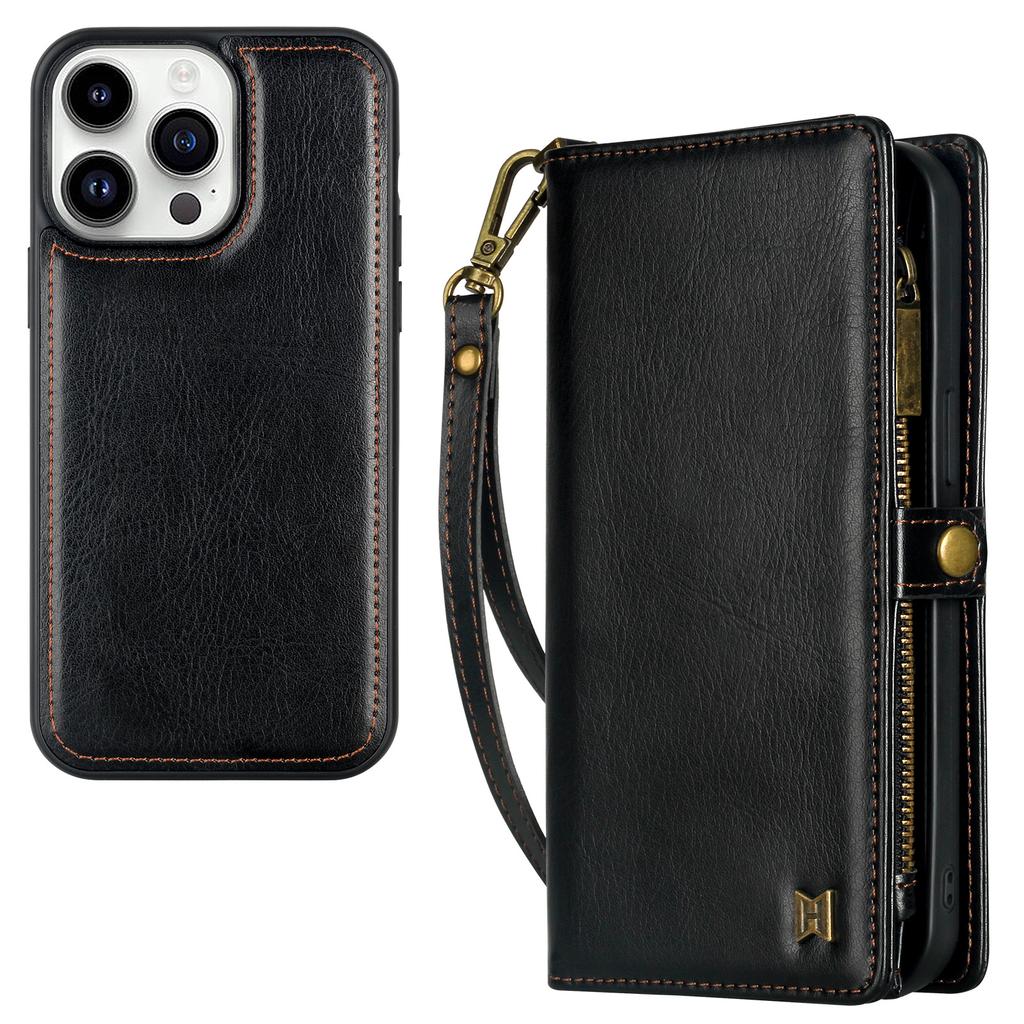 New IPhone 14 Cross Border IPhone 15 Case Leather Cover Suitable For IPhone 15 Plus Multi Functional Wallet