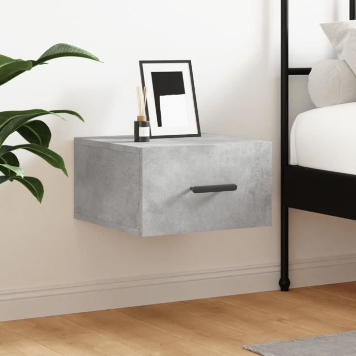 VidaXL Wall-mounted Bedside Table Concrete Grey 35x35x20 Cm 829844