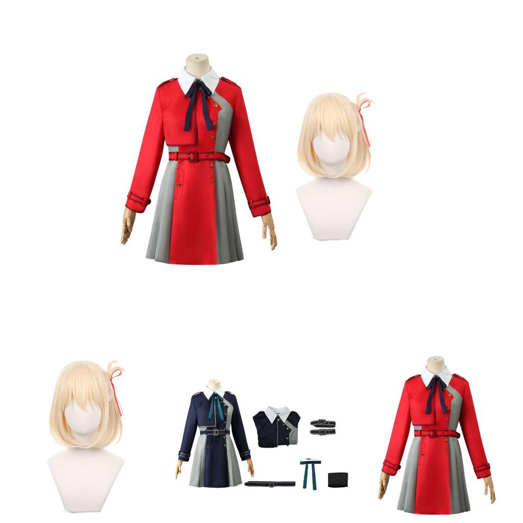 Lycoris Recoil Cosplay Uniform With Polyester Fabric For Halloween And Role Play