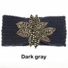 Crystal Beaded Flower Knit Headband For Women Winter Wool Ear Warmer Hairband Turban Headwrap Hair Accessories Bandeau