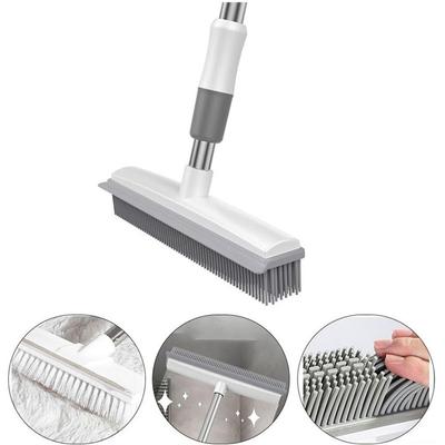 2 In1 Rubber Broom Brush Pet Hair Remover Bristle Carpet Cleaning Broom Sweeping