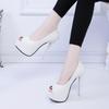 Women's Peep Toe Platform Stiletto Heels, High Heel Fashion Dress Shoes