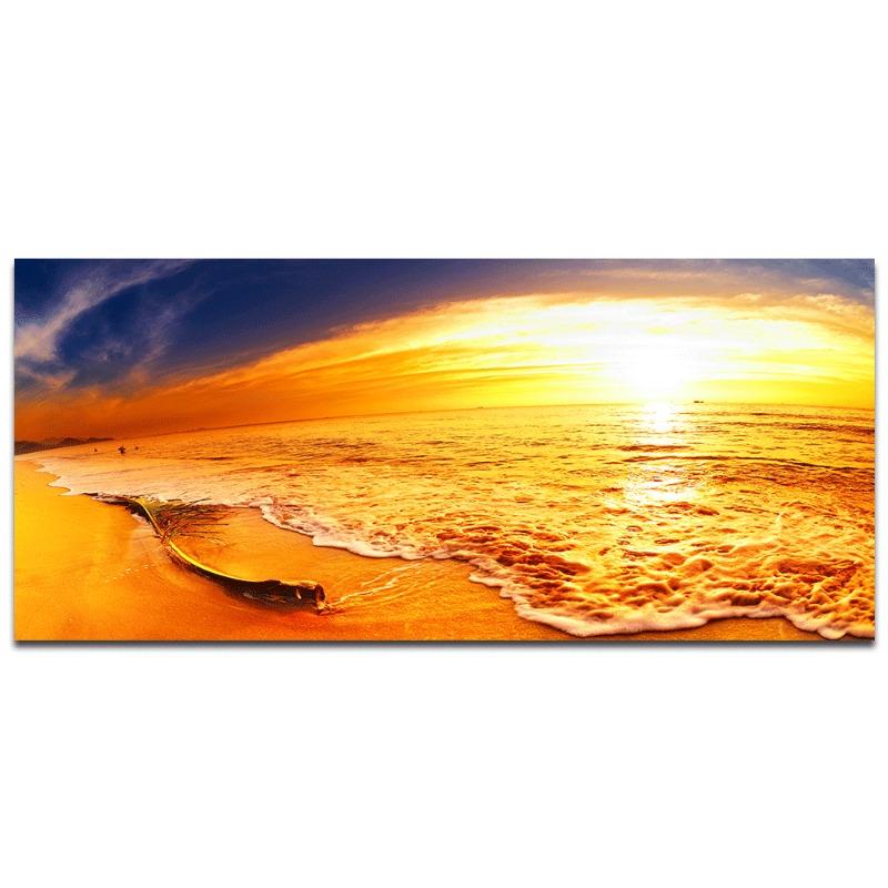 

Beach Sunset Wall Art Плакати Великий пейзаж Картина на полотні Друк Nordic Forest Trees Настінне зображення для домашнього декору 20x30cm золотистий