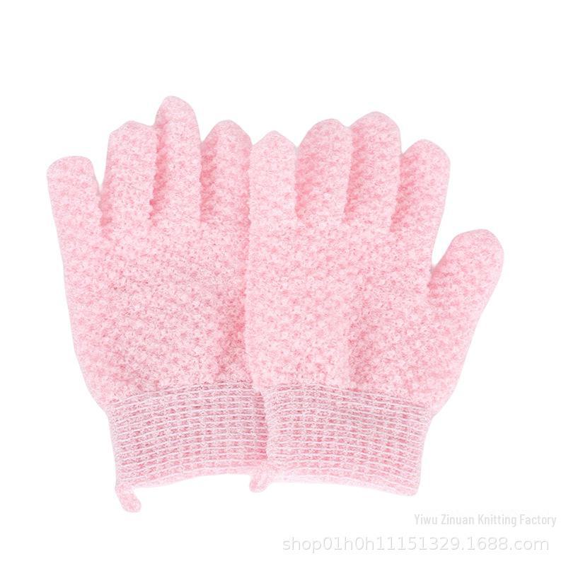 

Двусторонние отшелушивающие перчатки для ванны: Серое жаккардовое полотенце для мужчин и женщин One Size розовый