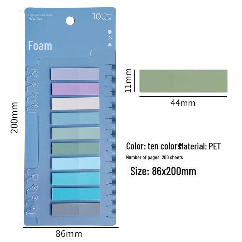 Morandi Translucent PET Index Stickers - Vanilla Autumn Series, Writable Sticky Notes & Markers