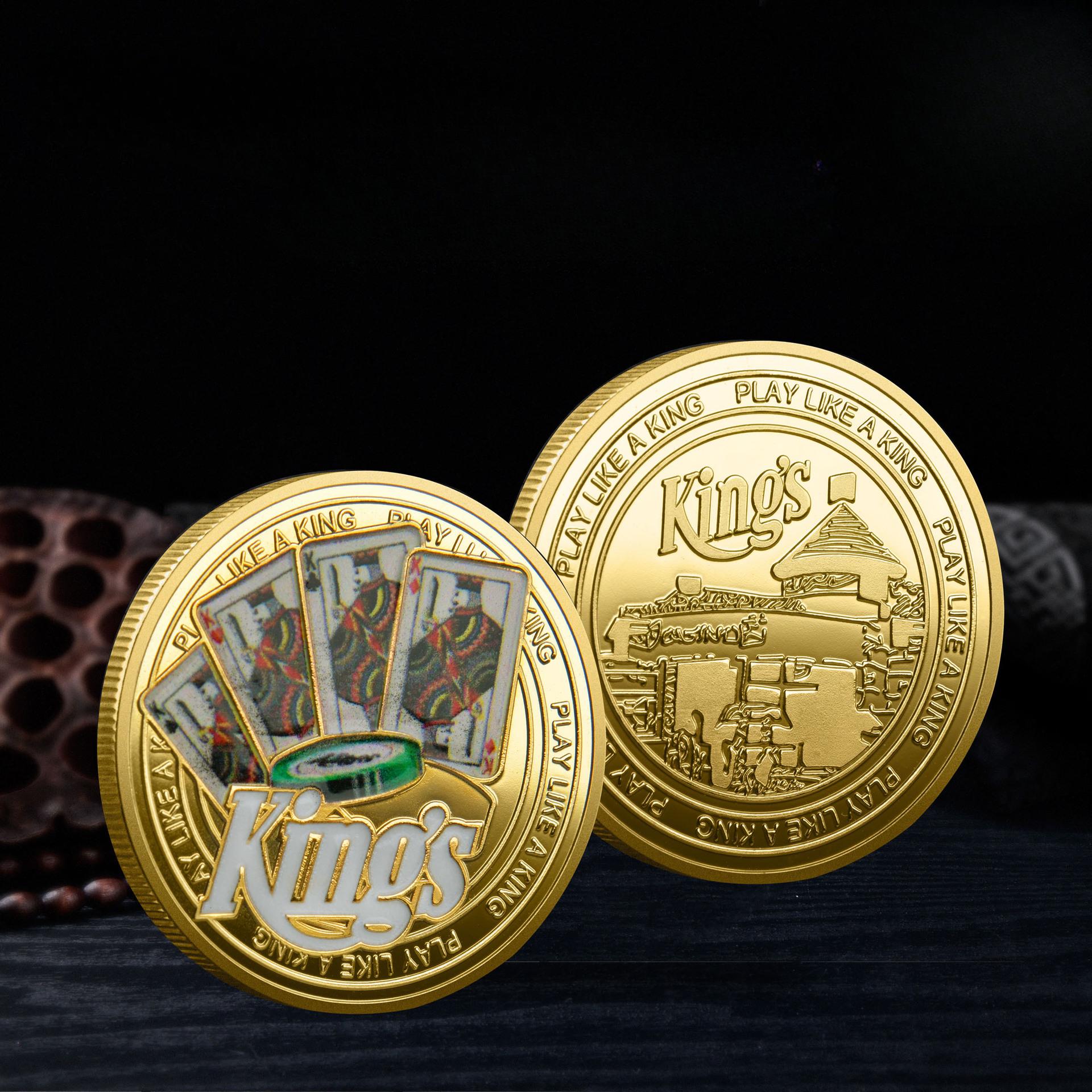 

Монеты-вызовы, памятные монеты короля, фишки для покера в Лас-Вегасе, держатель для счастливых карт, коллекционные монеты