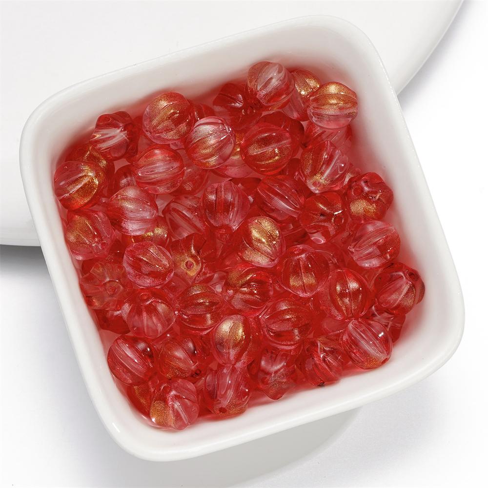 20/50pcs 8mm Glass Pumpkin Beads Spacer Bead for Bracelet Necklace Earrings Keychain DIY Halloween Jewelry Making Accessories