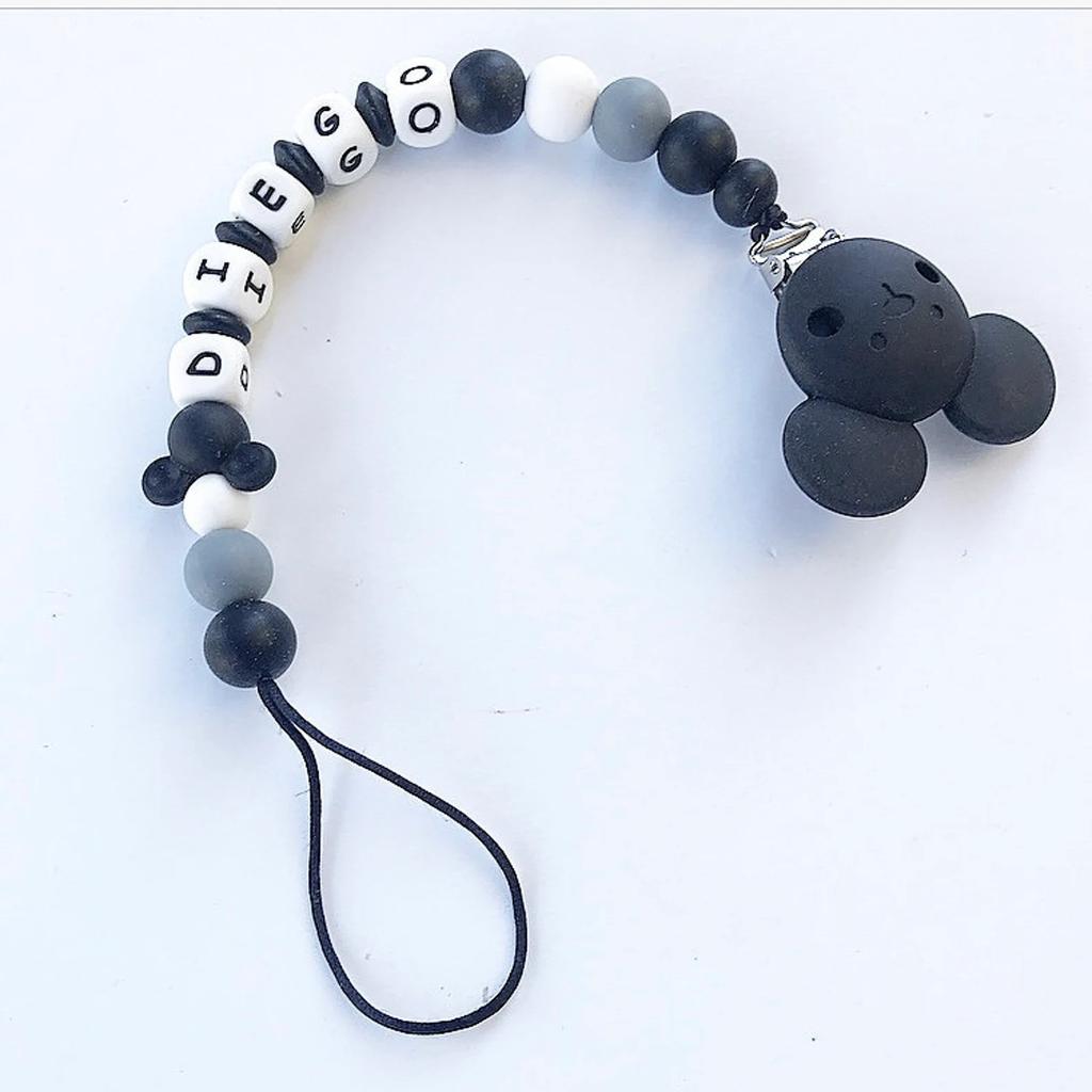 Custom Name Silicone Personalized Baby Pacifier Chain Dummy Nipple Holder Guard Teether Pendant Newborn Shower Gift