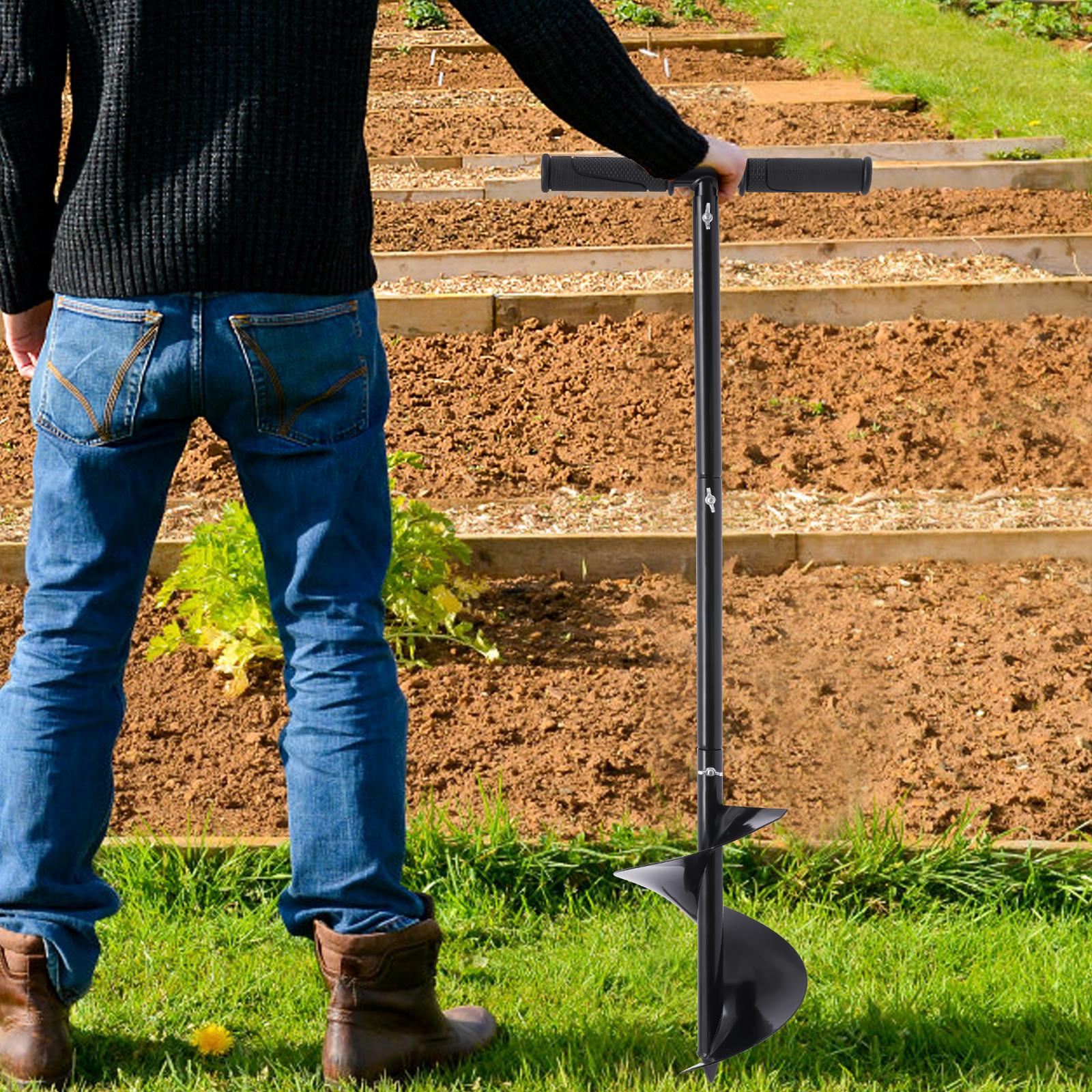 

Bymaocar 7-дюймовый ручной садовый бур для копания ям, спиральный бур для посадки луковиц, цветов, деревьев, ручной шнек, ямобур для столбов чёрный